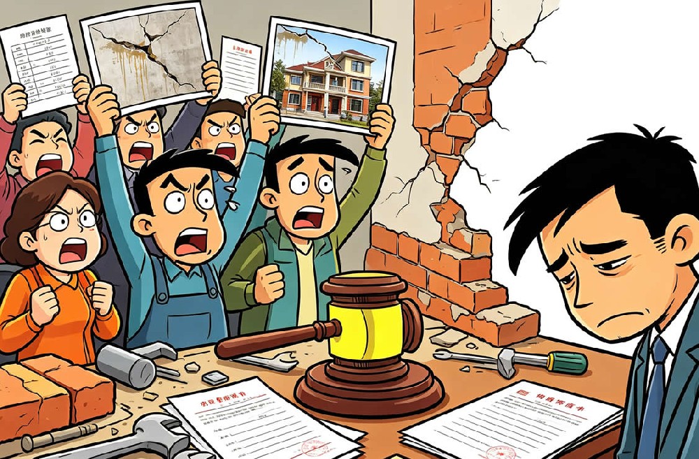 十堰律师案例：商品房交房墙面大面积开裂渗水，业主集体起诉开发商胜诉索赔维修及违约金判例